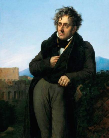 Girodet-Trioson, Anne-Louis Chateaubriand Meditating on the Ruins of Rome China oil painting art